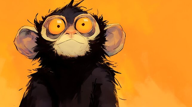 portrait of fun monkey