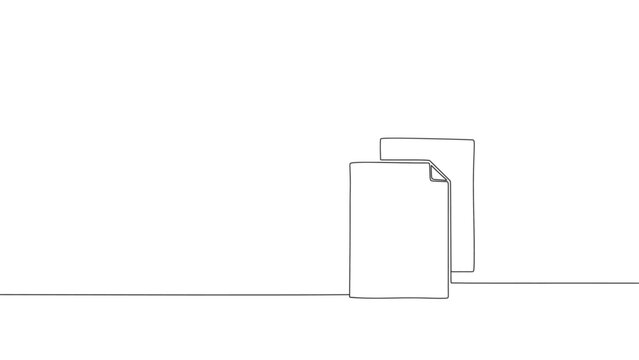 documents paper line drawing. continuous one line drawing two paper documents minimal file copy minimal simple single outline