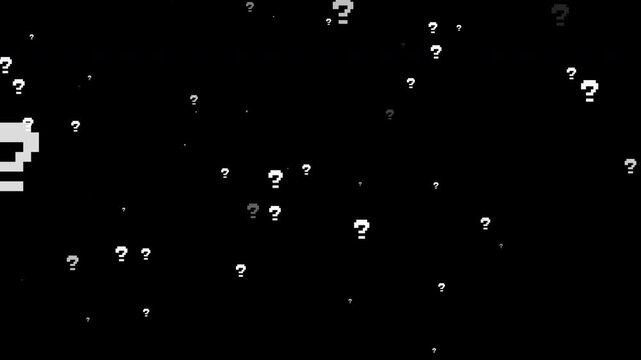 Question mark depth pixel art prores 4k 60 fps alpha channel animation loop
