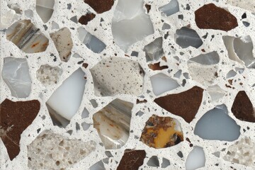 Abstract Pattern of Broken Stone and Glass Fragments