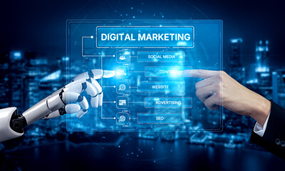 AI powers digital marketing through categorized tools for SEO, social media, content, and ads, optimizing campaign performance across digital platforms. Artificial intelligence spline