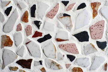 Modern Terrazzo Pattern with Colorful Chips and White Binder