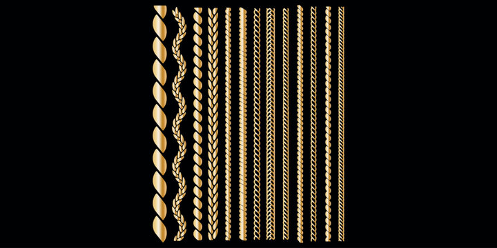Seamless rope brush set for illustrator