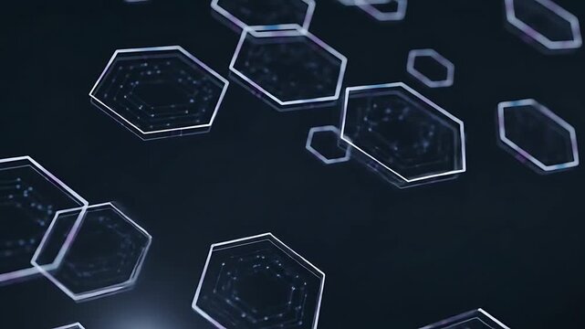 Futuristic Hexagonal Grid Background for Data Visualization, AI, Blockchain & Modern Technology Presentations