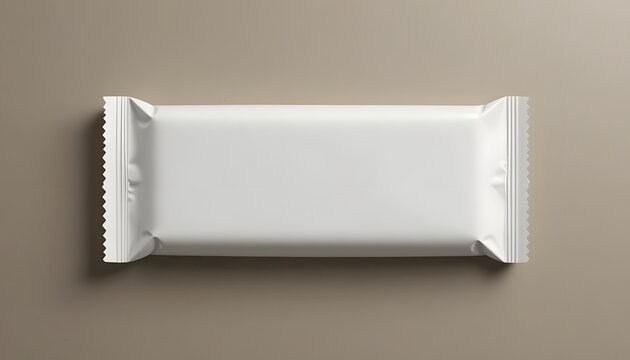 Clean white snack bar wrapper ready for branding, perfect for protein bars, chocolate, or granola bars, creating a modern and professional presentation