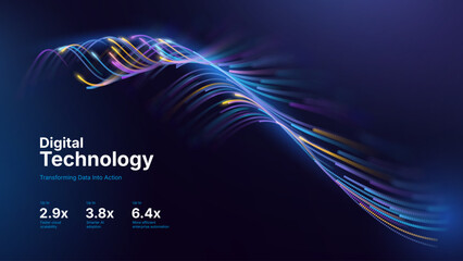 Big Data Flow AI Dots Particles Background. Digital Neural Network. Concept of Artificial Intelligence Technology Machine Deep Learning. Digital Communication. Science Technology Vector.