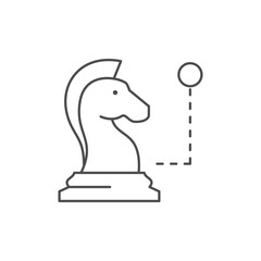 Chess move line outline icon
