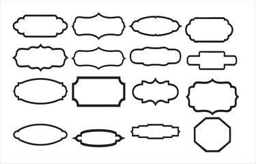 Collection of decorative ornamental frames and borders in various vintage and classic shapes