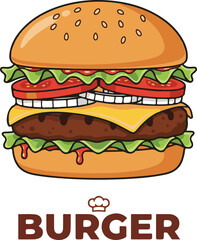 Classic Burger Vector Illustration.