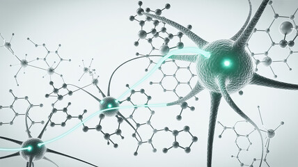 Dynamic neurons communicating, sparking innovation and creativity for healthcare solutions and scientific advancement, visualize neural networks in action