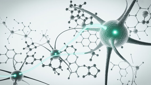 Dynamic neurons communicating, sparking innovation and creativity for healthcare solutions and scientific advancement, visualize neural networks in action