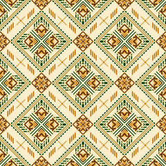 Geometric ethnic pattern. Abstract ethnic geometric pattern design for fabric, carpet, tile, rug, clothing, embroidery, needlepoint, wallpaper and background. Vector ethnic seamless motif design.
