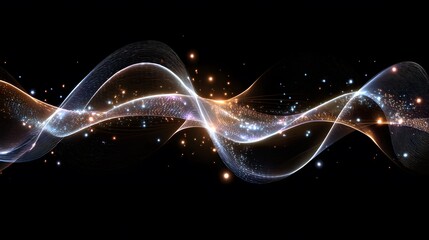 Abstract background with glowing blue and purple energy flowing in a dynamic wave pattern