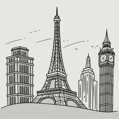 Obraz premium eiffel tower silhouette