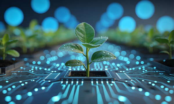 Innovative agriculture seedling thriving on circuit board technology platform
