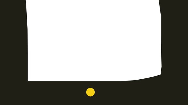 The dark mass forms a frame with a yellow dot at the bottom.