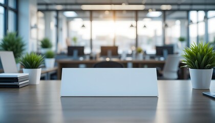 Create a professional office vibe with this blank desk nameplate, perfect for showcasing your brand or personalizing your workspace for a polished look