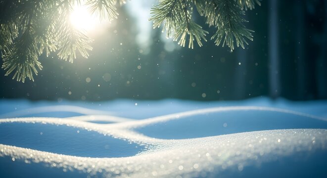 Enchanted Winter Wonderland with Snowflakes and Luminous Glow