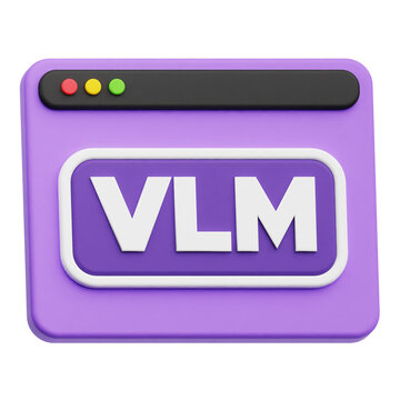 VLM Website 3D Icon Isolated On The Transparent Background