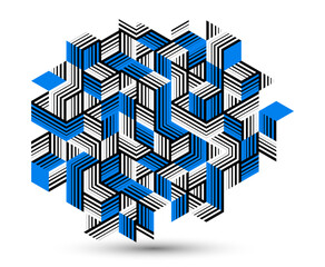 Isometric 3D cubes vector abstract geometric background, abstraction art polygonal graphic design wallpaper, cubic shapes and forms composition lowpoly style.