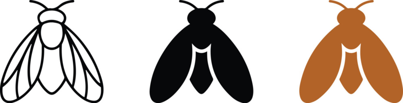 Silhouette of a girl vector illustration of a cartoon insect bug fly design icon