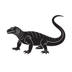 Komodo Dragon Island King Reptile Silhouette
