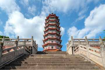 The pagoda in Wanfu Pagoda Park, Chuxiong, Yunnan, China
