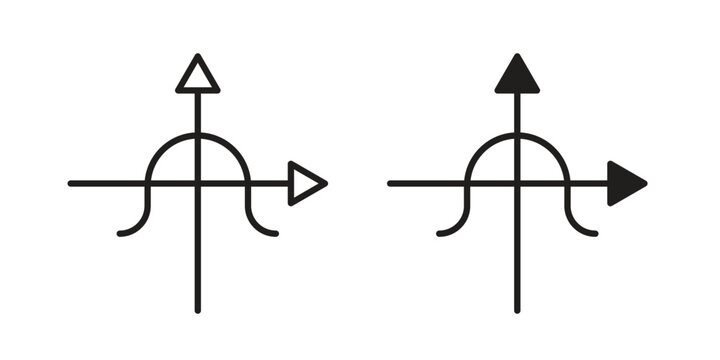 Tangent icon illustrations collection. editable stroke outline and flat style