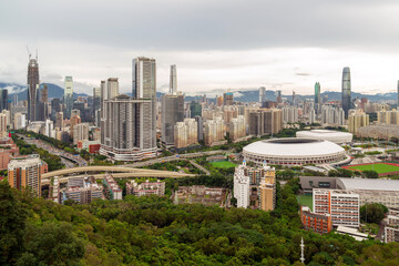Aerial view of landscape in shenzhen city, China