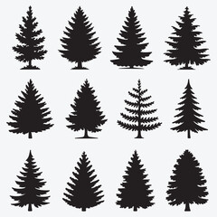 Christmas fir trees seamless winter holiday foliage pattern vector illustration