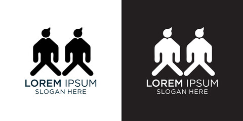 Team logo for collaborative businesses, ideal for partnerships and shared success, showcasing unity and strength with a modern, minimalist design in black and white