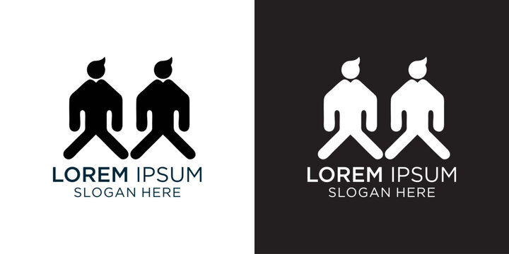 Team logo for collaborative businesses, ideal for partnerships and shared success, showcasing unity and strength with a modern, minimalist design in black and white - Powered by Adobe