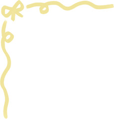 Hand Drawn Pink Ribbon Frame Clipart – Cute Bow Corner Doodle Border for Digital Planner and Card Design