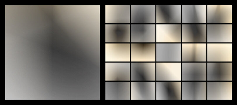 Collection of dark gray and beige gradient backgrounds, neutral, representing sophistication and subtle transitions, for digital design, "Innovate & Grow" concept