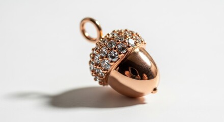 Rose gold pendant with diamonds on