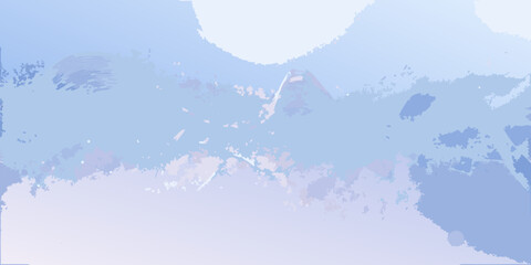 Abstract watercolor painting of a serene mountain landscape in soft blue and purple hues