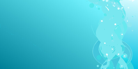 Abstract flowing turquoise and light blue gradient background with organic shapes and subtle white dots