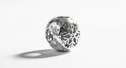 Close-up of a metal ball with intricate