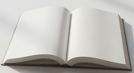 Open Blank Book for Copy Space Study Reading Education and Creative Writing White Pages