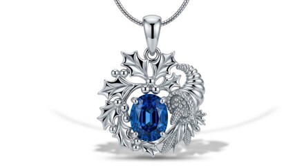 Close-up of silver dragon pendant with