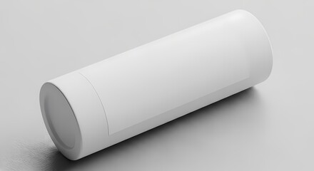 Plain White Cylindrical Container with Lid Blank Packaging Mockup for Product Design