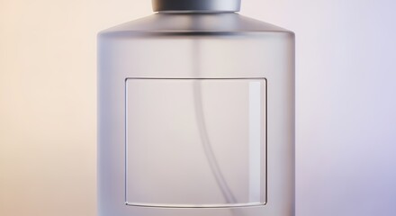 Elegant Frosted Glass Perfume Bottle with Blank Label Luxury Scent Container Mockup