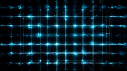 An abstract blue technology background featuring a glowing digital pattern of binary code lines in motion across dark space