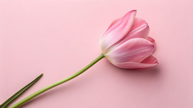 Delicate pink tulip bloom soft pastel background - Powered by Adobe