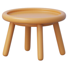 3d render of a simple rounded table with thick legs for home interior decoration