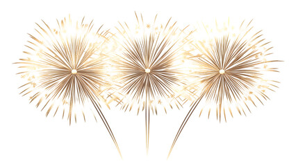 Fototapeta premium Bright golden abstract fireworks with glitter accents on cream background, ideal for holiday celebrations, party invitations, festive marketing, and luxury event visuals.