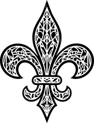 Elegant ornamental fleur de lis design symbolizing royalty heritage and classic beauty for sophisticated branding and decorative elements © Vectors Studio