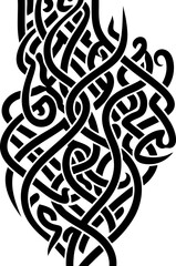 Intricate black knotwork design evokes ancient heritage, perfect for historical projects and sophisticated branding seeking timeless elegance and cultural depth.