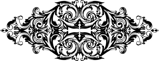 Elegant vintage ornate flourish decorative border element perfect for invitations, certificates, and regal designs