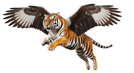 
"Majestic Tiger in Mid-Air Leap"
